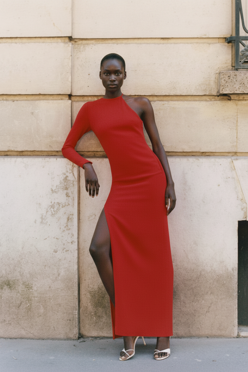 Asymmetrical Open-back Dress