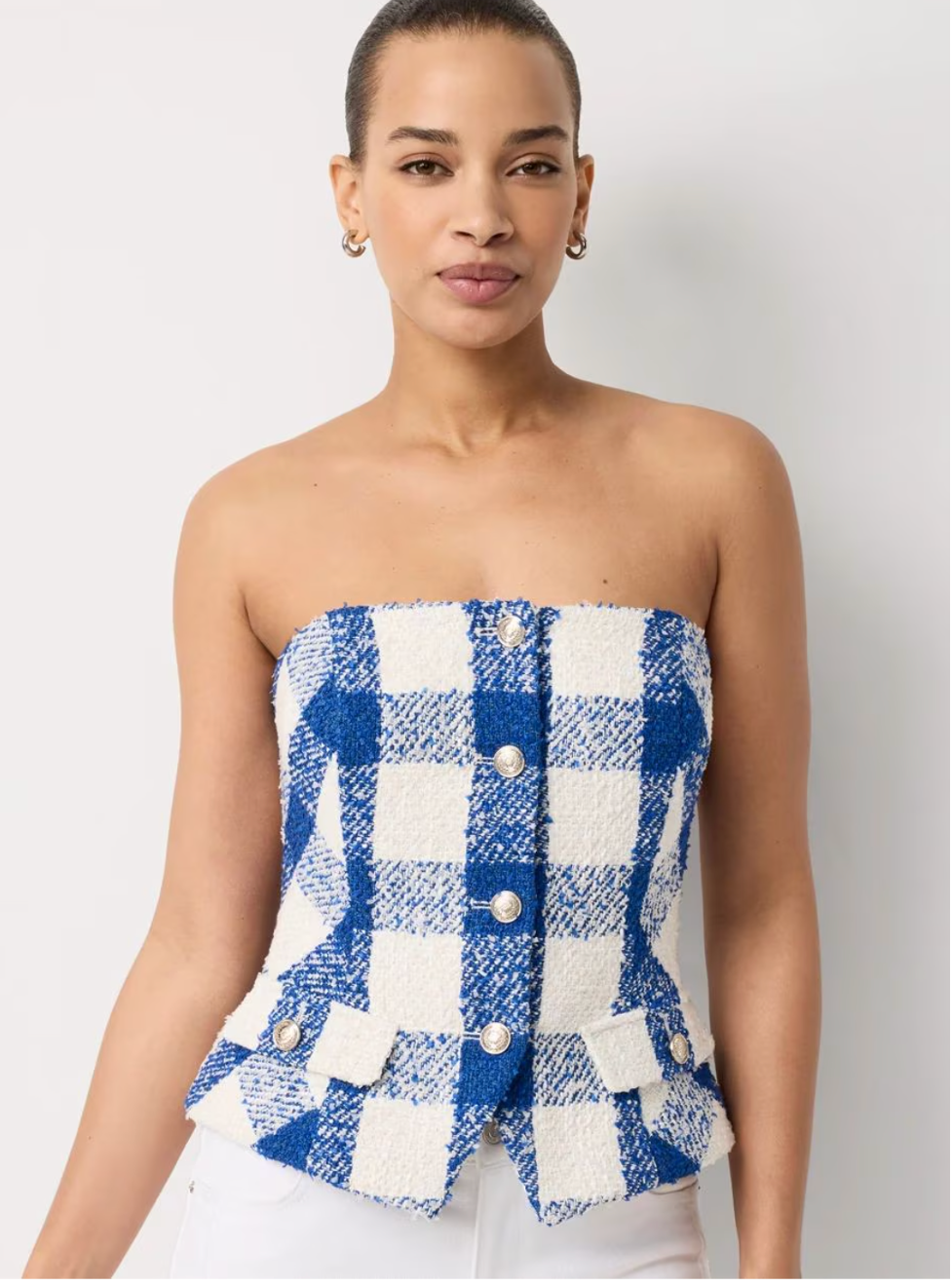 Boucle Gingham Bustier