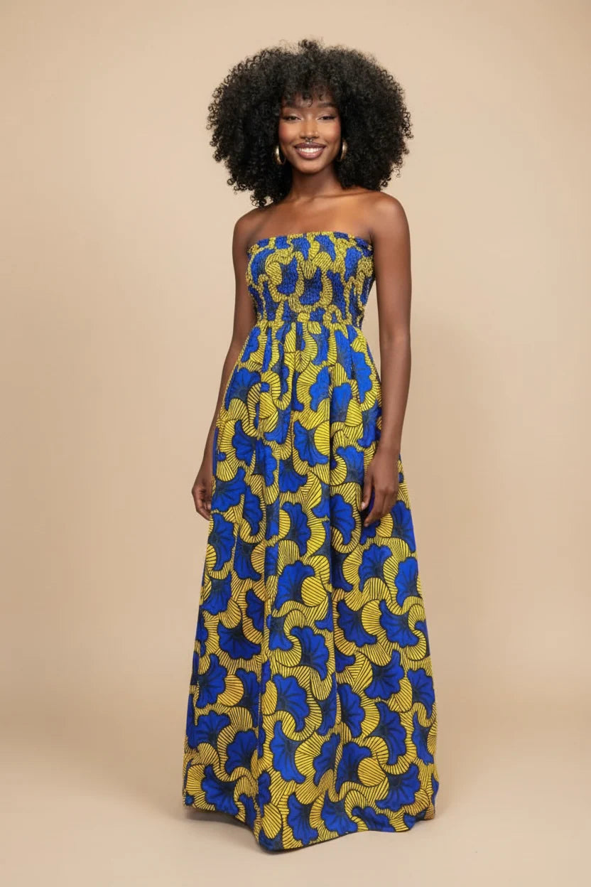 Strapless Print Maxi